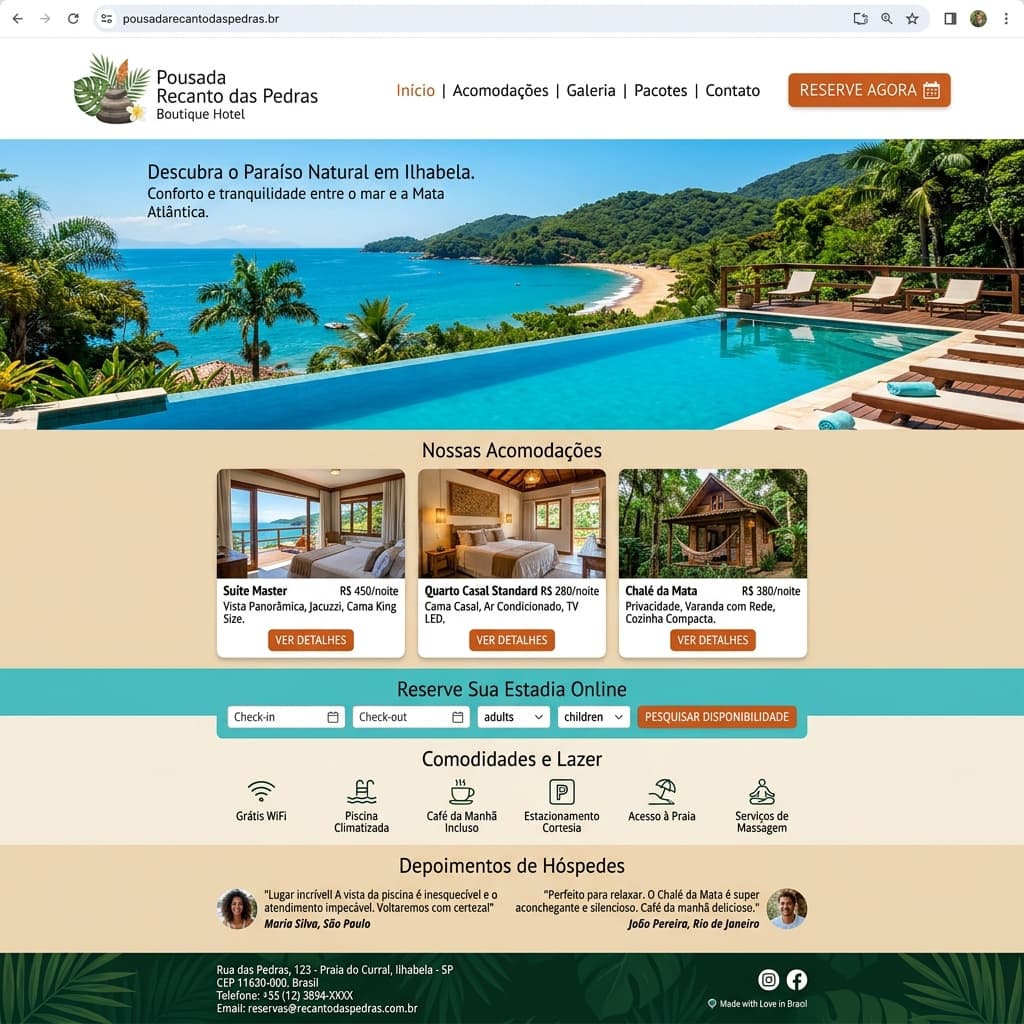 Preview Site para Hotelaria