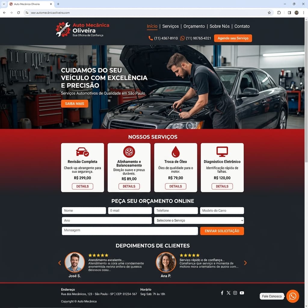 Preview Sistema para Oficina Mecânica