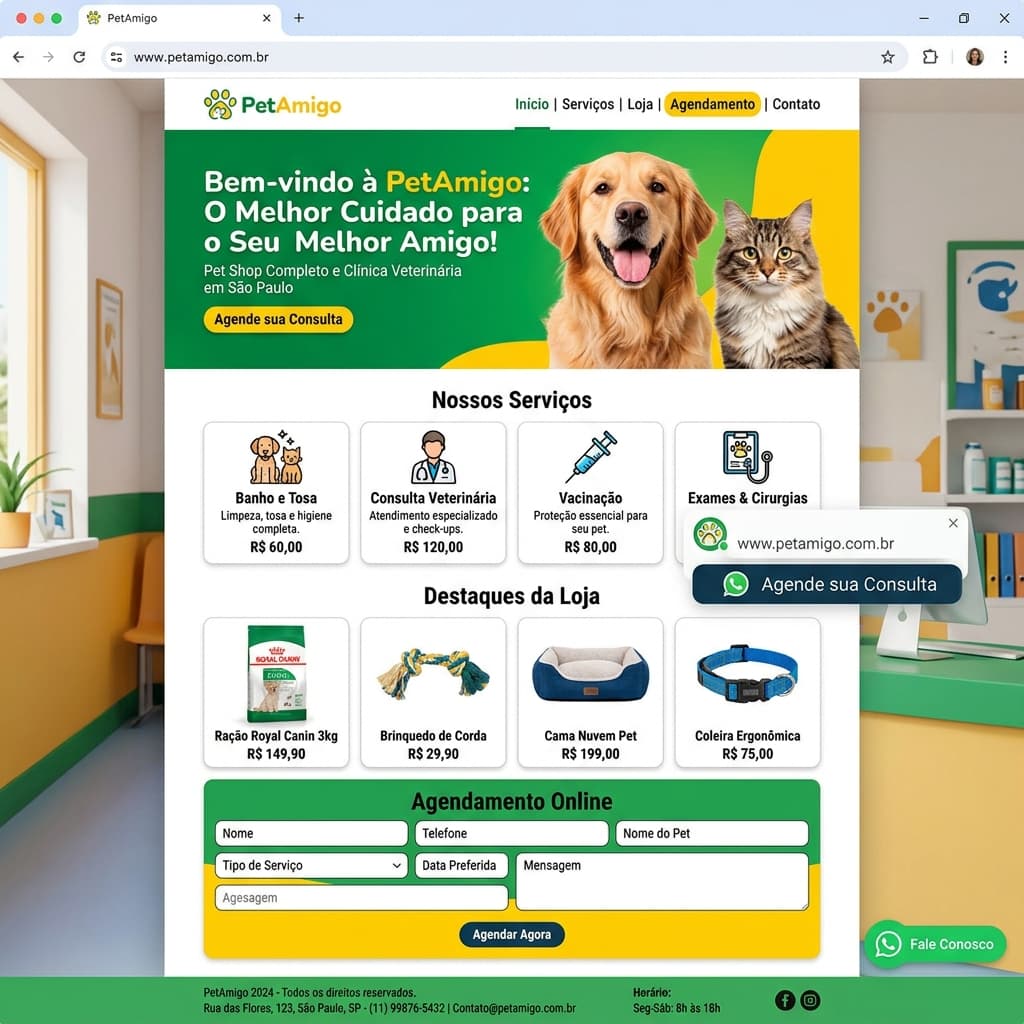 Preview Site para Pet Shop